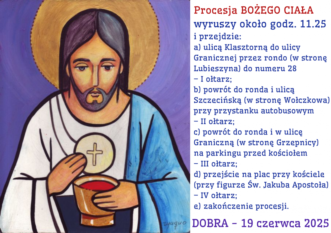 Zaproszenie na Boże Ciało 2025 grafika