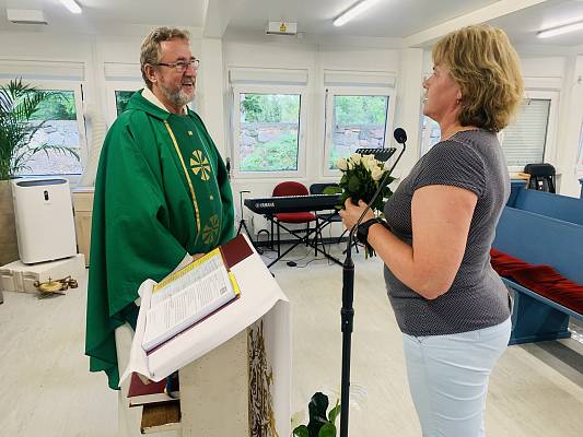 Powitanie o. Jerzego w parafii.