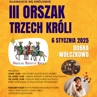 Koncert Kolęd Małgorzaty Hutek z Zespołem i III Orszak Trzech Króli Dobra - Wołczkowo grafika