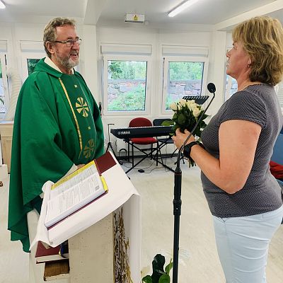 Powitanie o. Jerzego w parafii. grafika