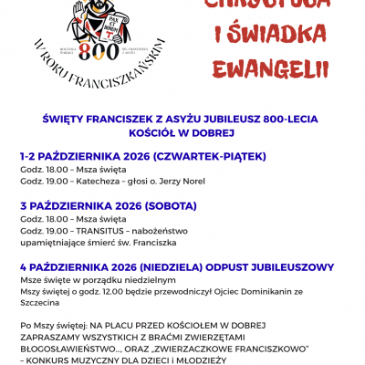 Dni Franciszkańskie w Dobrej grafika